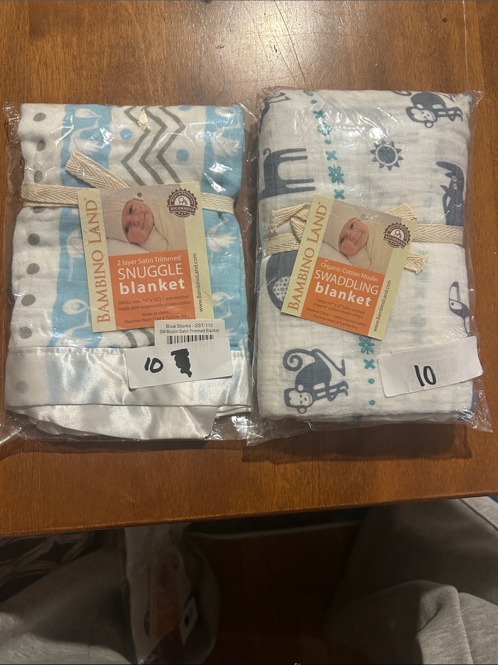 Blue and White Baby Blanket - Snuggle & Swaddling Set